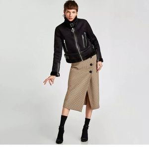 Zara shearling coat jacket small